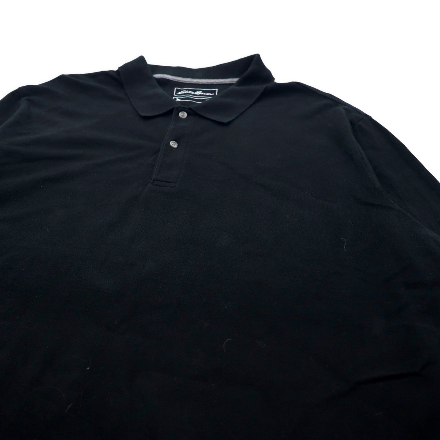 Eddie Bauer ビッグサイズ 長袖ポロシャツ 2XL ブラック コットン
