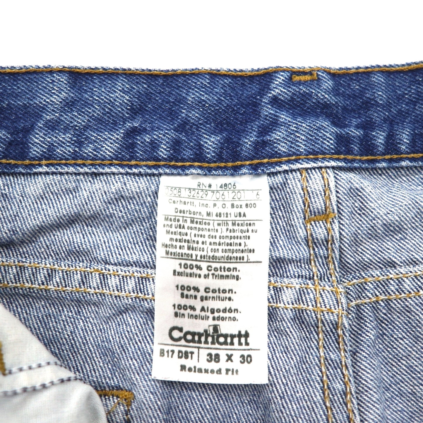 Carhartt Relaxed Fit Tapered Denim Jeans, XL, Indigo, B17 DST