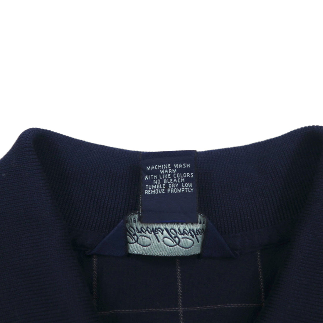 Brooks Brothers Performance Knit Polo Shirt L Navy Check DOUBLE MERCERIZED COTTON Mercerized