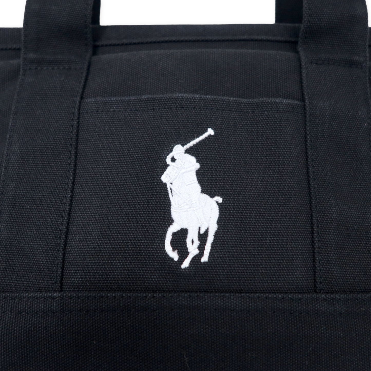 POLO RALPH LAUREN トートバッグ ブラック キャンバス ビッグポニー 刺繍