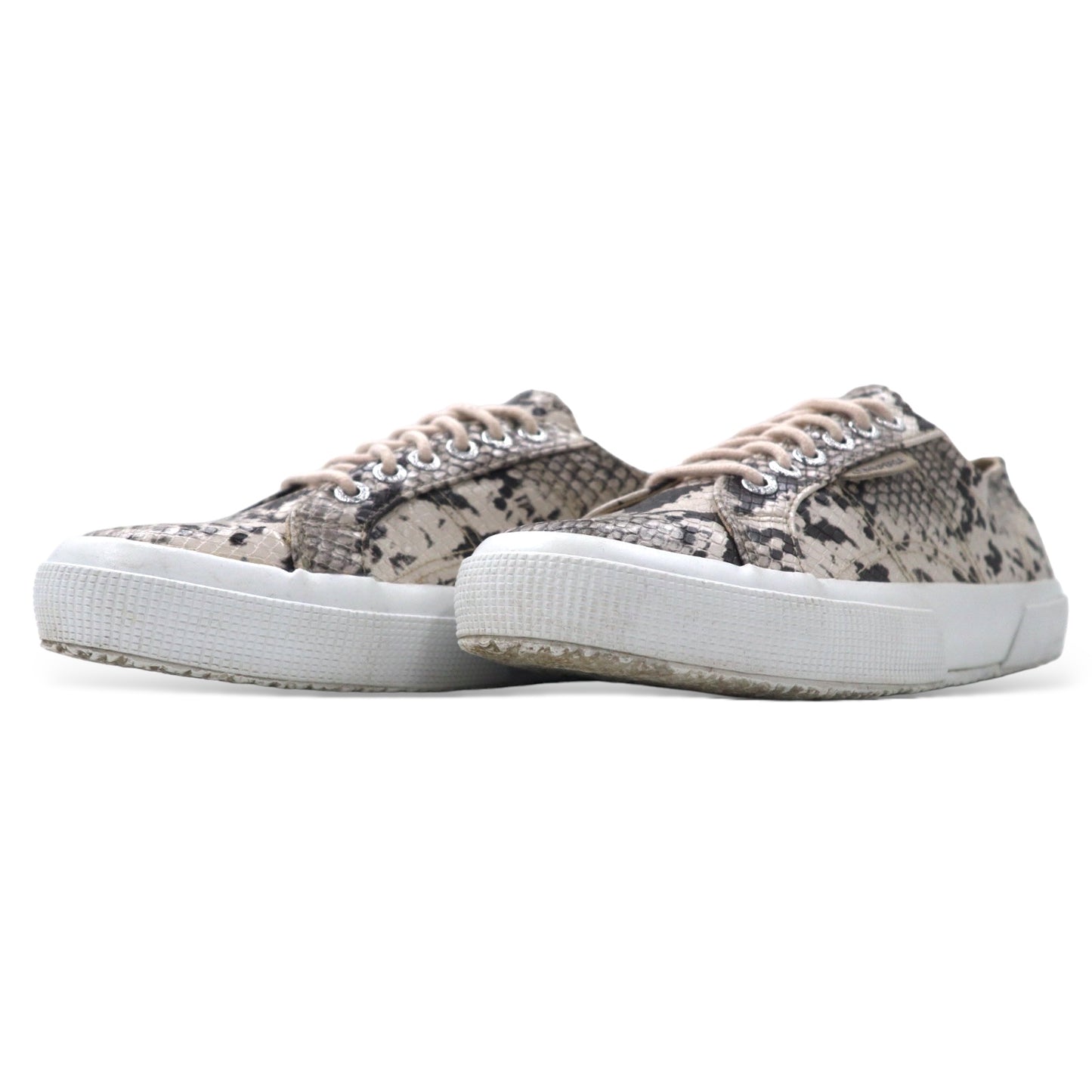 SUPERGA パイソン スニーカー 25cm ベージュ Snake Skin Embossed Sneakers S00FLH0