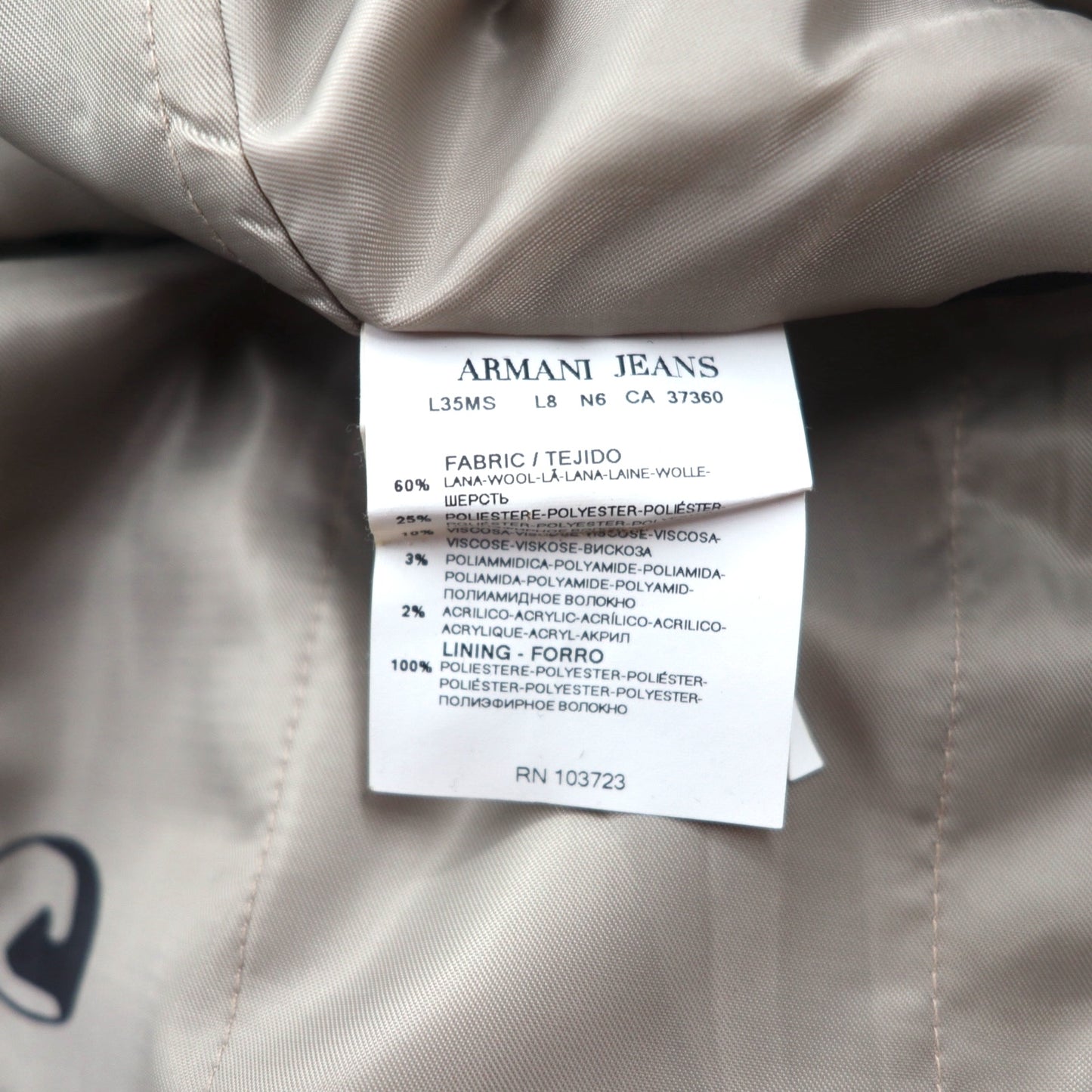 ARMANI JEANS ダブルブレスト ピーコート S ネイビー ウール 30周年記念