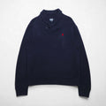 Polo Ralph Lauren 90s Shawl Collar Sweatshirt, Size L, Navy, Small Pony Embroidery