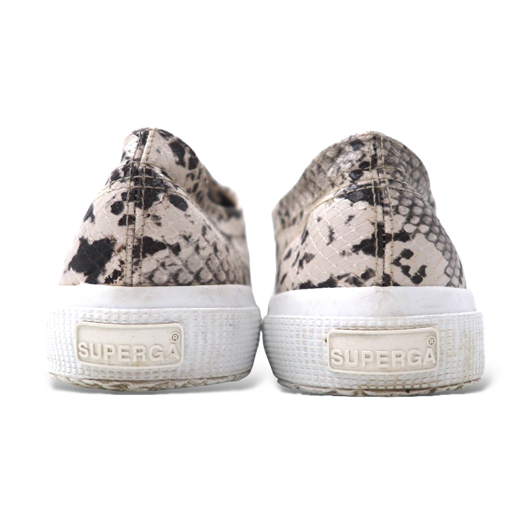 SUPERGA パイソン スニーカー 25cm ベージュ Snake Skin Embossed Sneakers S00FLH0
