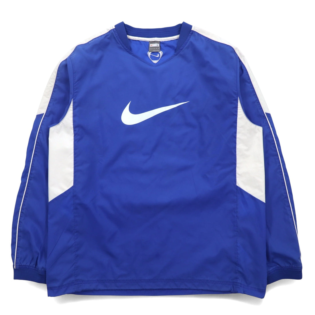 NIKE Piste Pullover Nylon Jacket L Blue Swoosh Logo