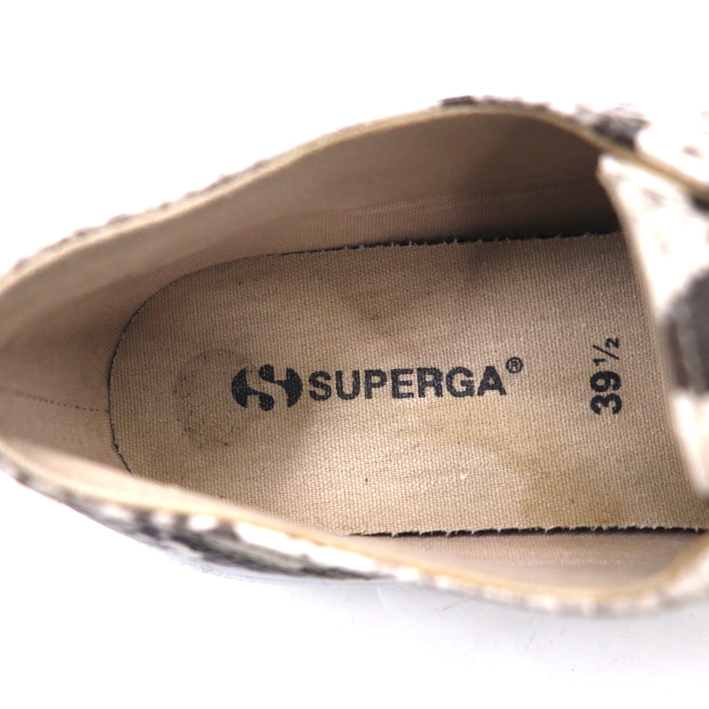 SUPERGA パイソン スニーカー 25cm ベージュ Snake Skin Embossed Sneakers S00FLH0