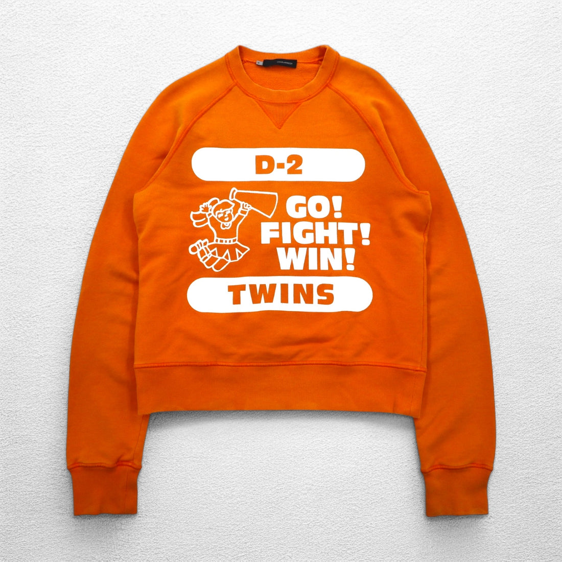 Dsquared2 Distressed Print Sweatshirt M Orange Made in Italy