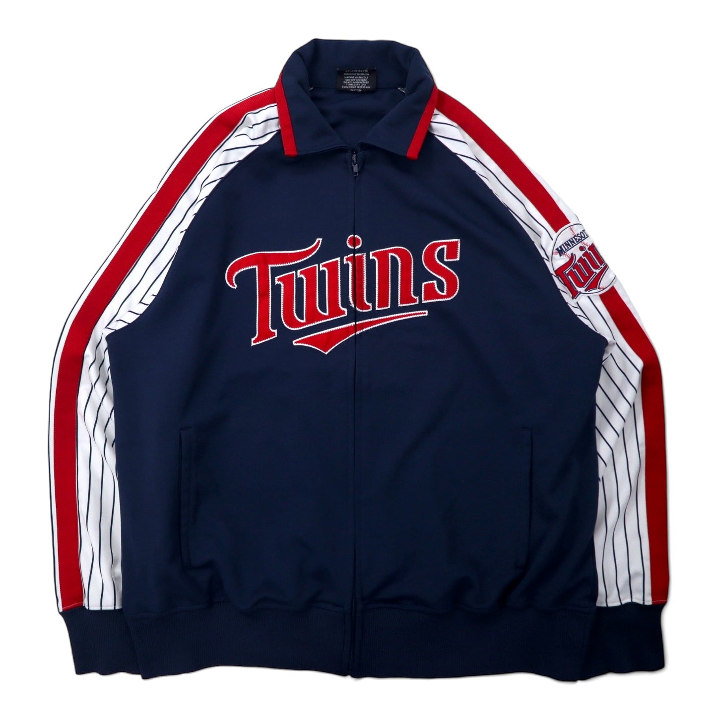 90年代 Stitches トラックジャケット ジャージ XL ネイビー ポリエステル サイドライン MLB ベースボール Twins ビッグサイズ