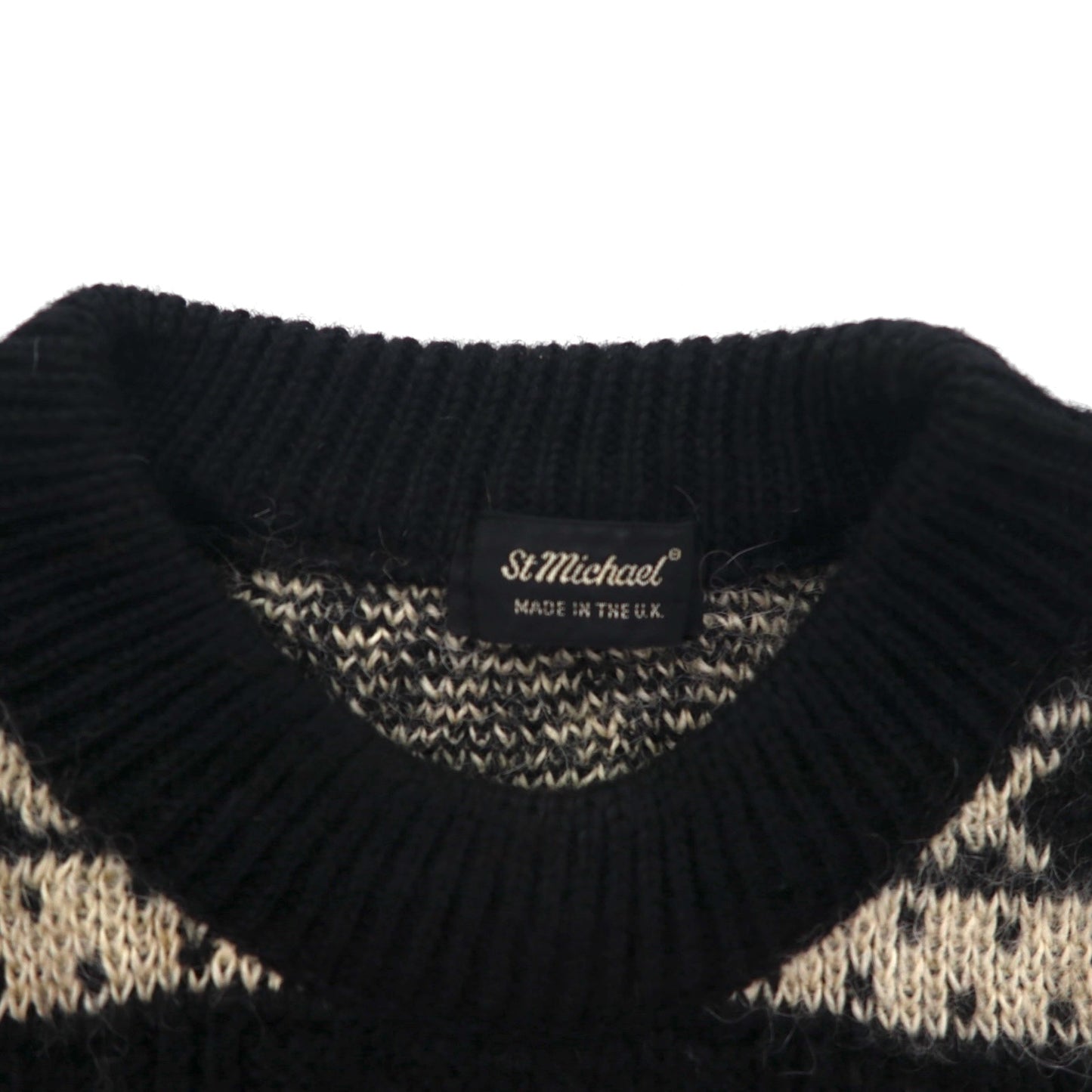 St.michael 90年代 英国製 フィッシャーマン アラン ニット セーター L ノルディック イギリス製