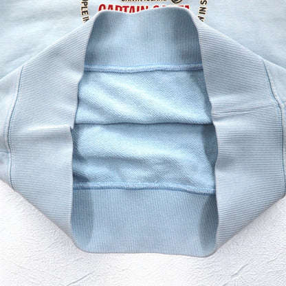 Captain Santa 90年代 キャラクタープリント スウェット S ブルー コットン 両面プリント