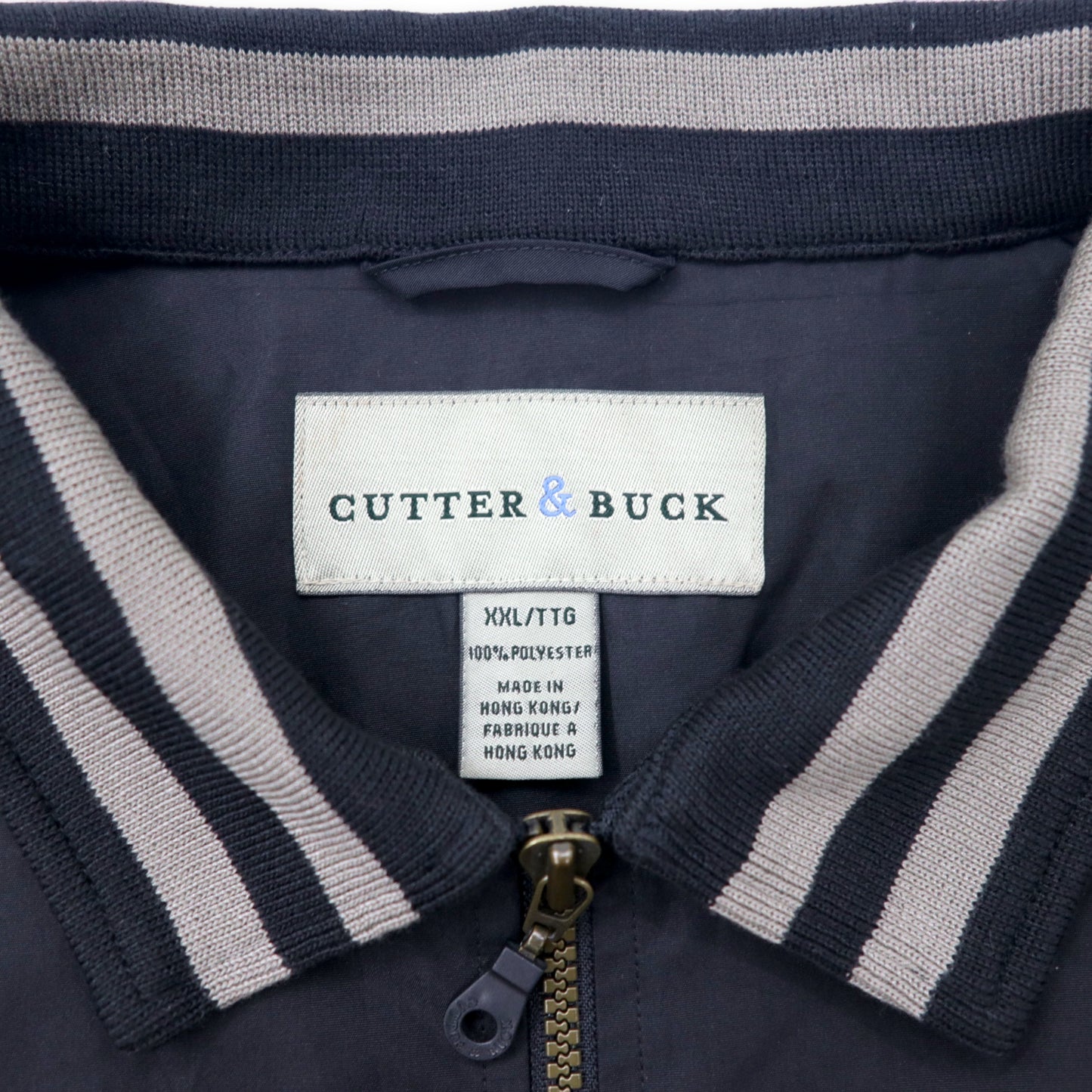 CUTTER & BUCK アノラックジャケット ハーフジップ ナイロンジャケット XXL ブラック 刺繍 ビッグサイズ