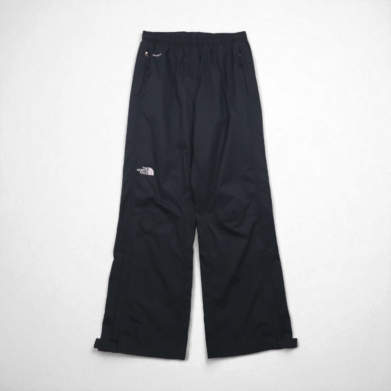 THE NORTH FACE HYVENT Waterproof Shell Pants, Size S, Black, Zippered Hem, and Slits