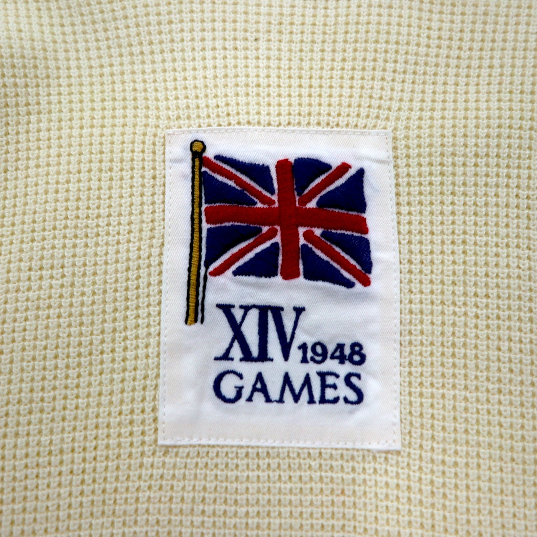 RALPH LAUREN タートルネック サーマルニット セーター M ホワイト ユニオンジャック 刺繍