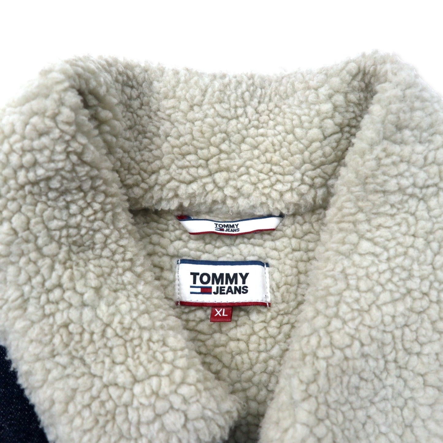 TOMMY JEANS ボア トラッカージャケット デニムジャケット XL ブルー 濃紺 コットン