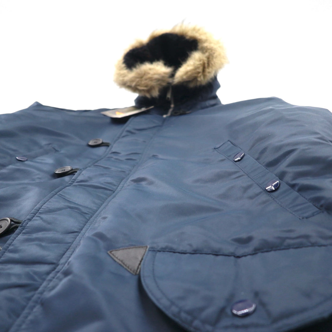 BAYLEAF AVIATION WEAR Military N-3B Padded Flight Jacket, Size M, Navy, Fur, US ARMY, Unused