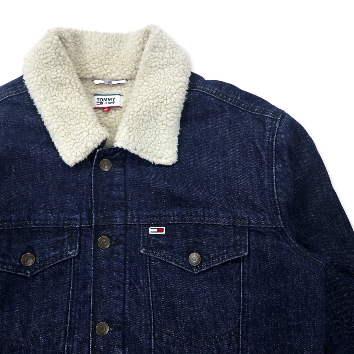 TOMMY JEANS ボア トラッカージャケット デニムジャケット XL ブルー 濃紺 コットン