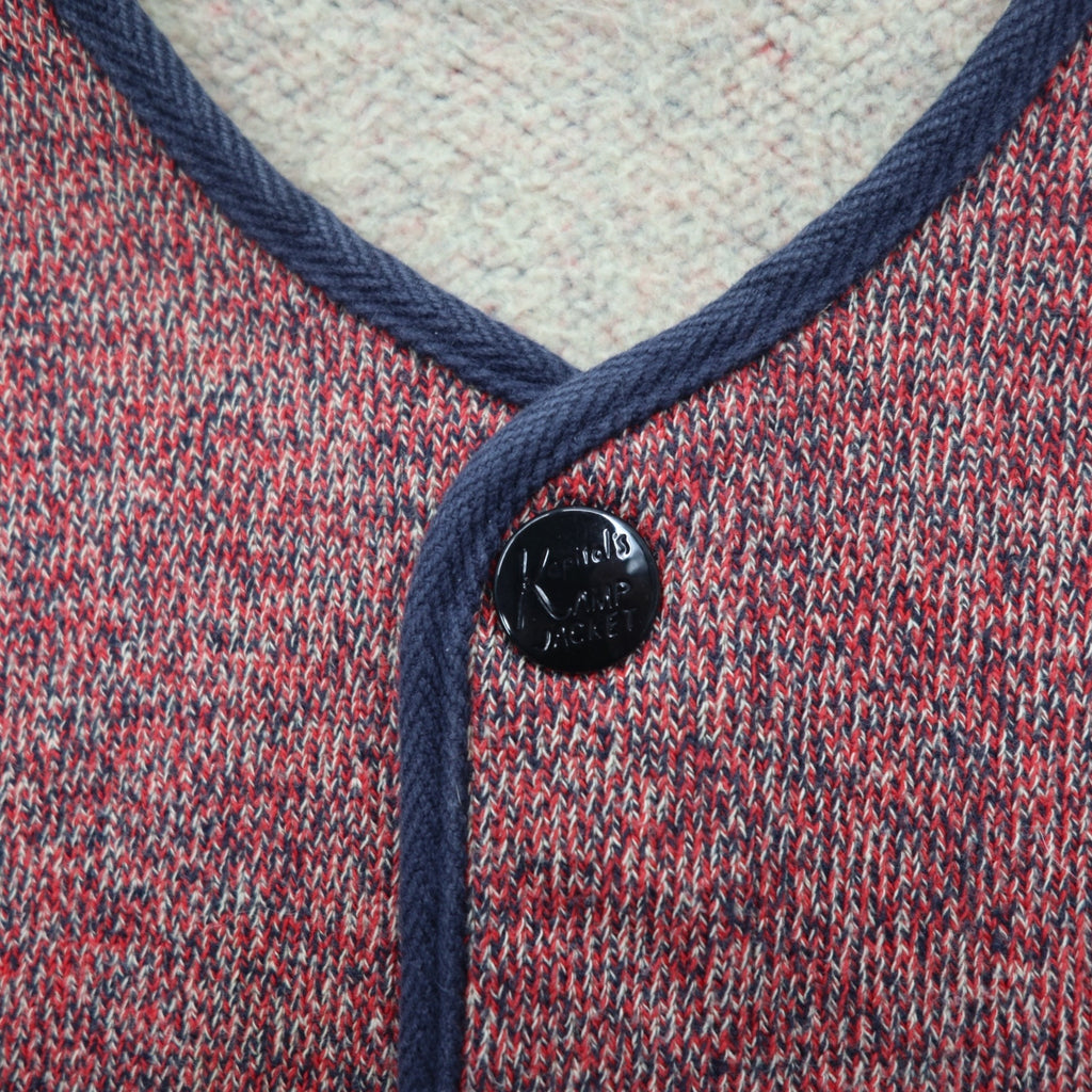 KAPITAL Fleece Beach Cross Vest S Red Navy Piping Snap Button Made in Japan