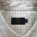 MCM Button-down shirt, XL, beige, check, cotton, chest pocket, one-point logo embroidery