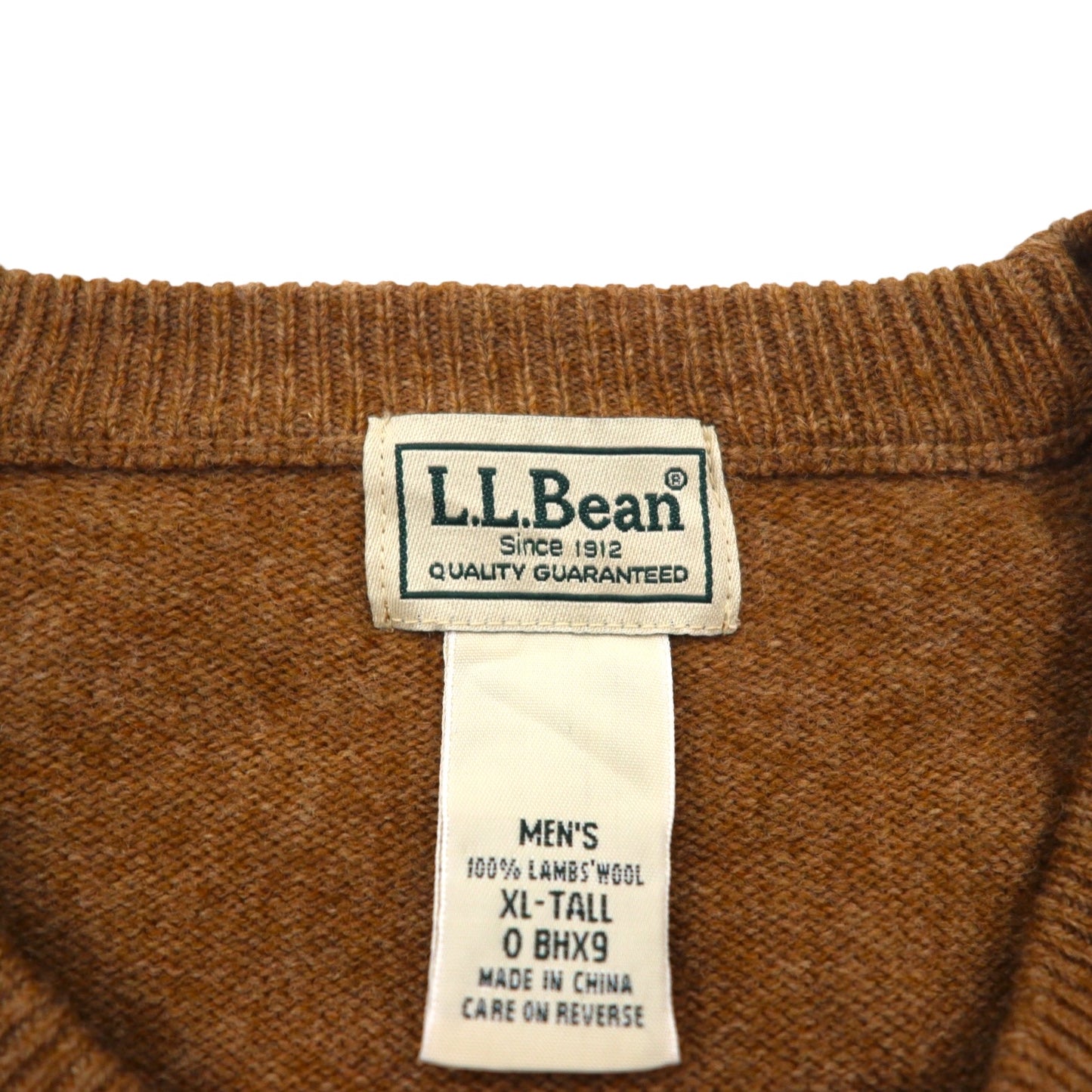 L.L.Bean ハイゲージ ニット セーター XL ベージュ ウール クルーネック BHX9