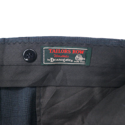 TAILORS ROW by Deansgate USA製 80年代 2タック ワイド スラックスパンツ W96 グレー チェック ウール サスペンダーボタン