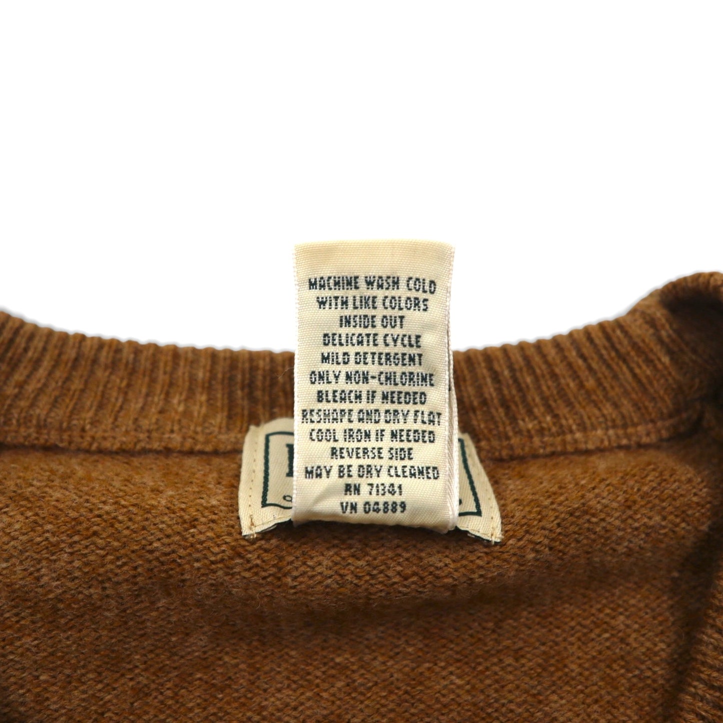 L.L.Bean ハイゲージ ニット セーター XL ベージュ ウール クルーネック BHX9