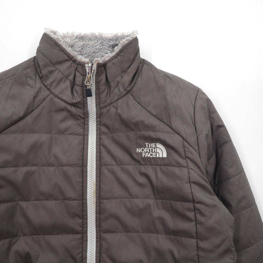 THE NORTH FACE リバーシブル 中綿 フリースジャケット XS グレー ポリエステル MOSSBUD SWIRL A7PY US規格