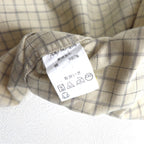 MCM Button-down shirt, XL, beige, check, cotton, chest pocket, one-point logo embroidery