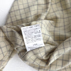 MCM Button-down shirt, XL, beige, check, cotton, chest pocket, one-point logo embroidery