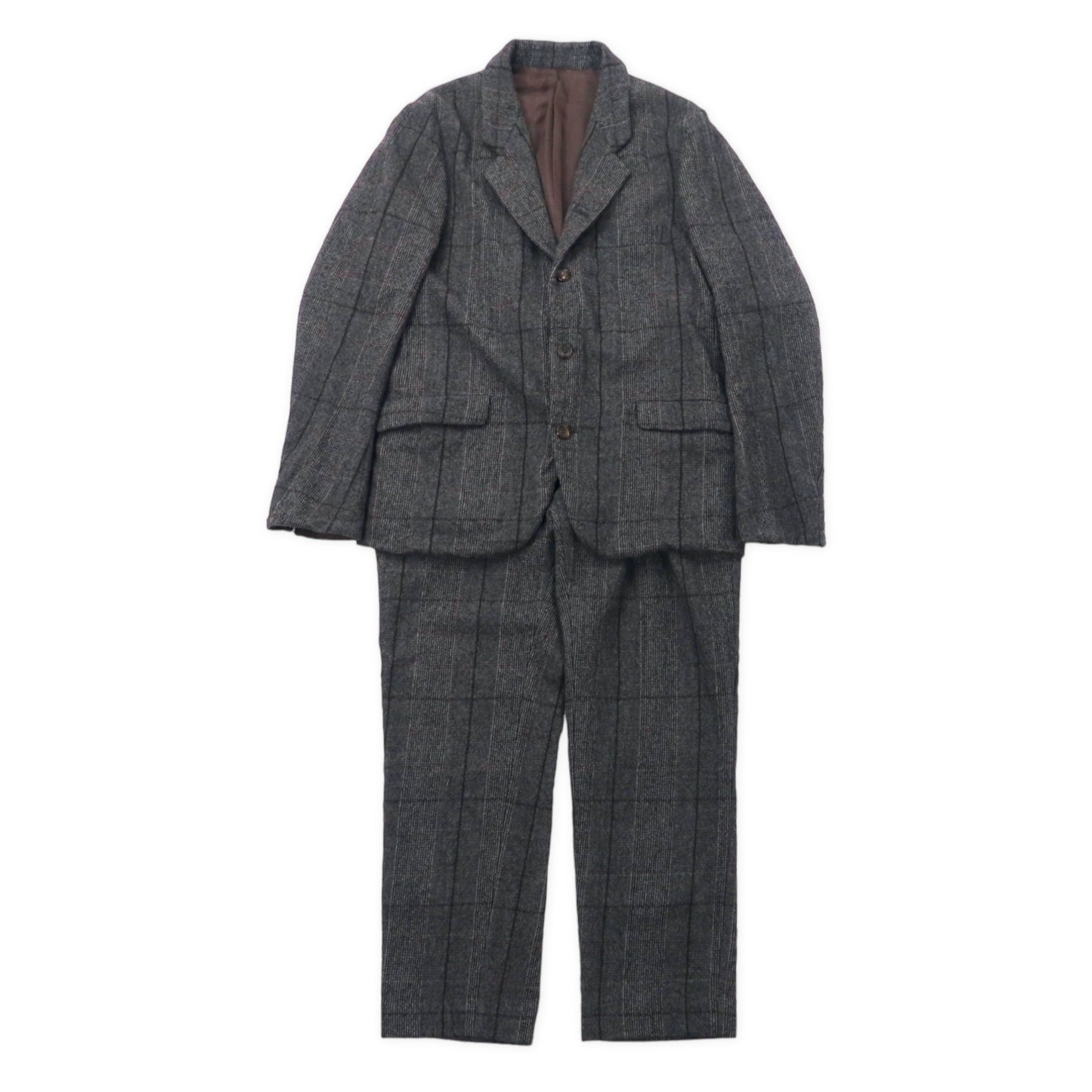 08 SIRCUS Tweed Suit Setup 3/50 Gray CHECKED Wool Cashmere Mixed 