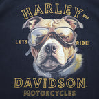 HARLEY DAVIDSON 両面プリント Tシャツ XL ブラック コットン 犬 EL PASO ホンジュラス製