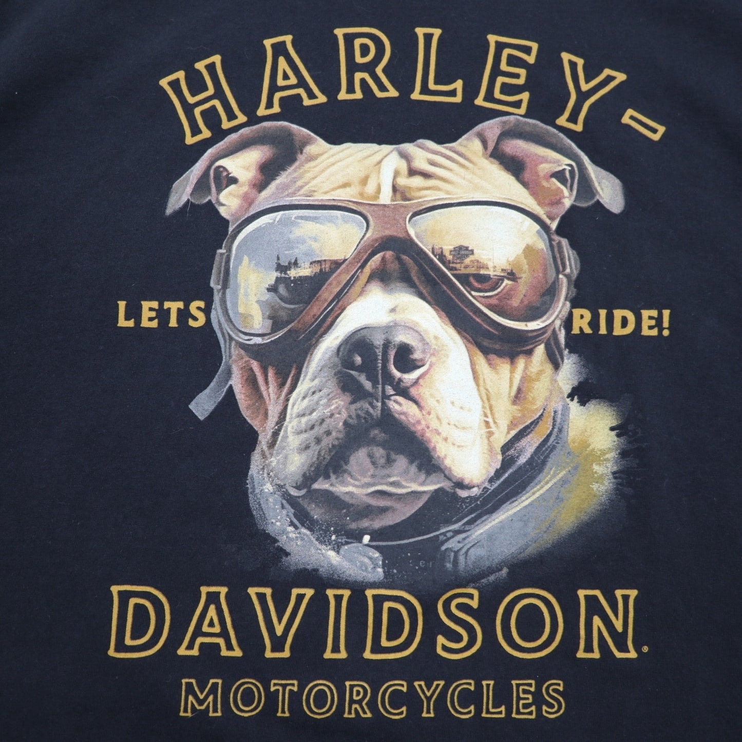 HARLEY DAVIDSON Double-sided Print T-Shirt XL Black Cotton Dog EL PASO Made in Honduras