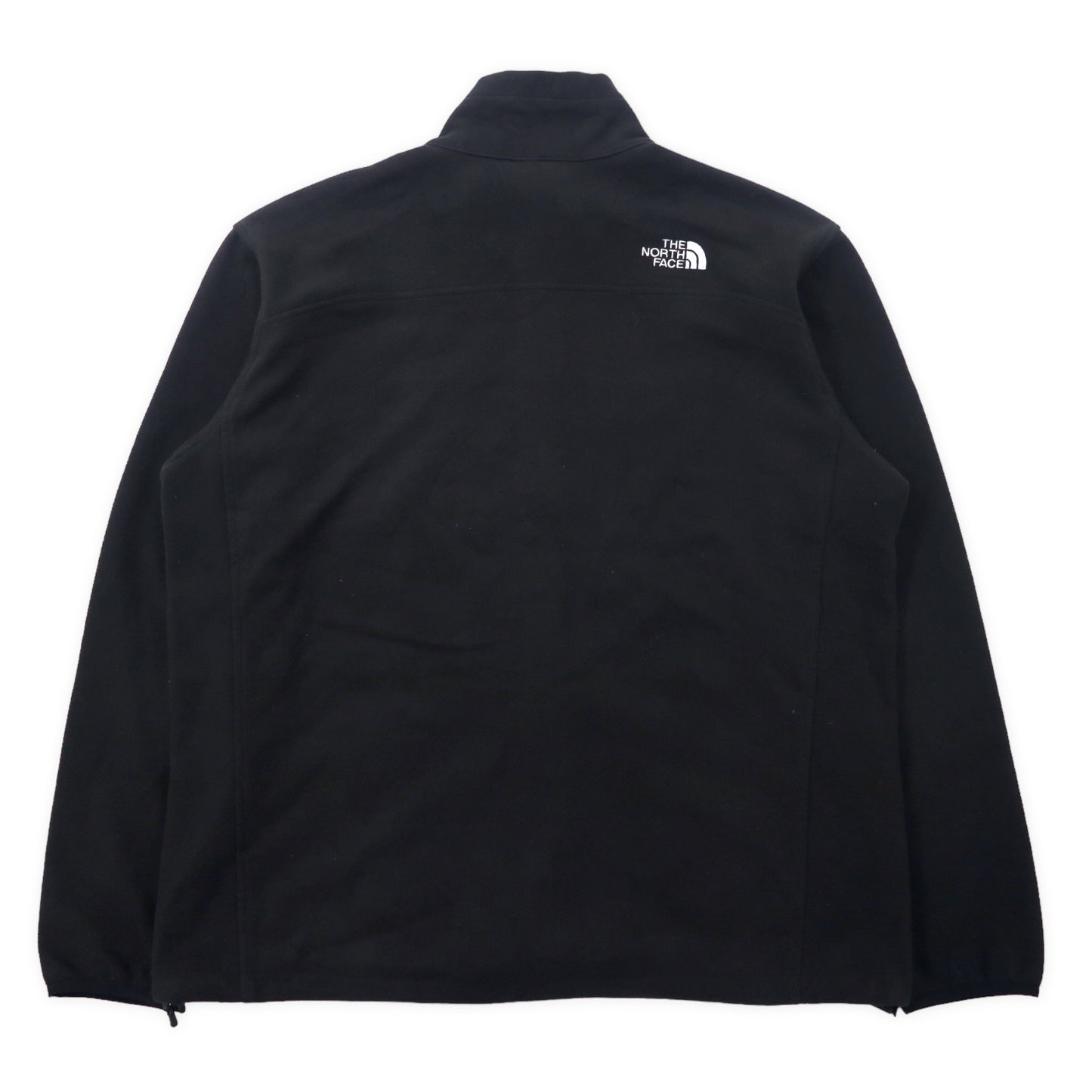 THE NORTH FACE Full Zip Fleece Jacket XL Black Polyester One Point Logo Embroidery