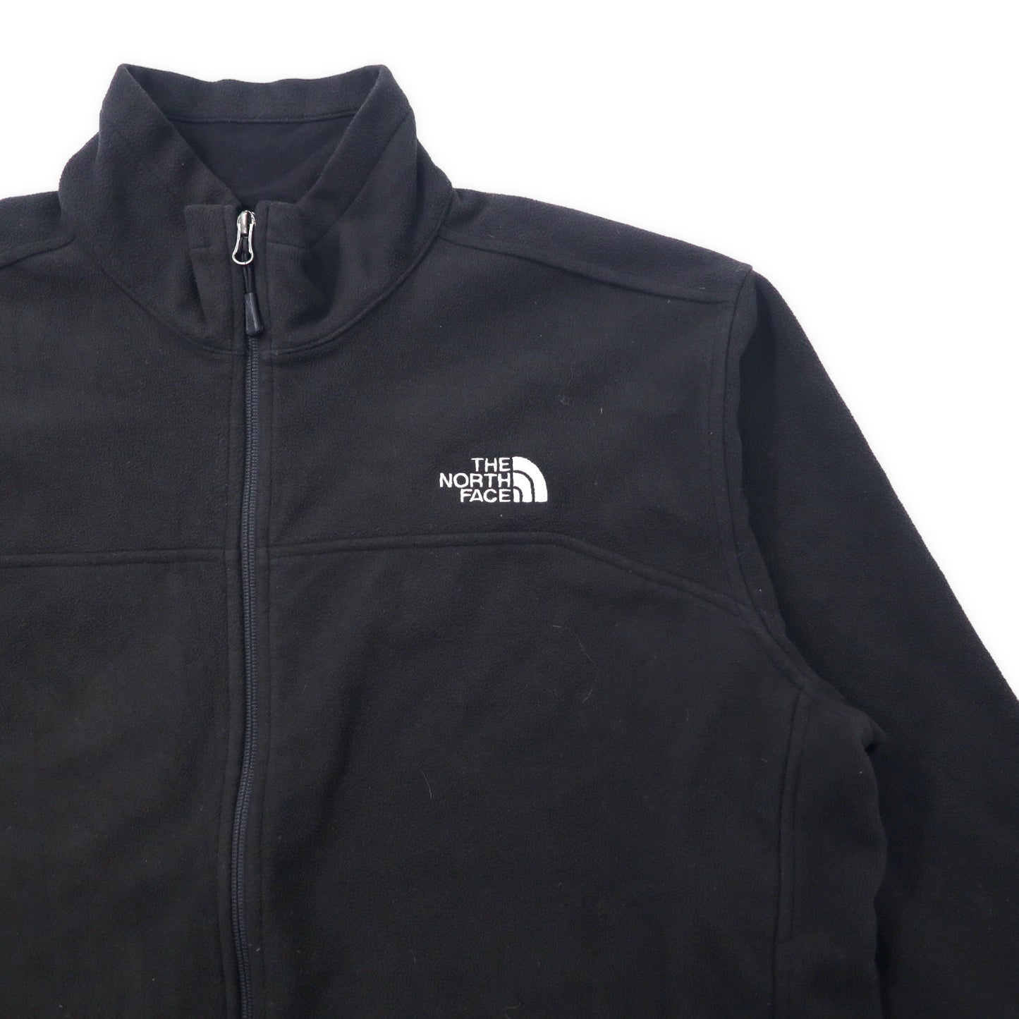 THE NORTH FACE Full Zip Fleece Jacket XL Black Polyester One Point Logo Embroidery