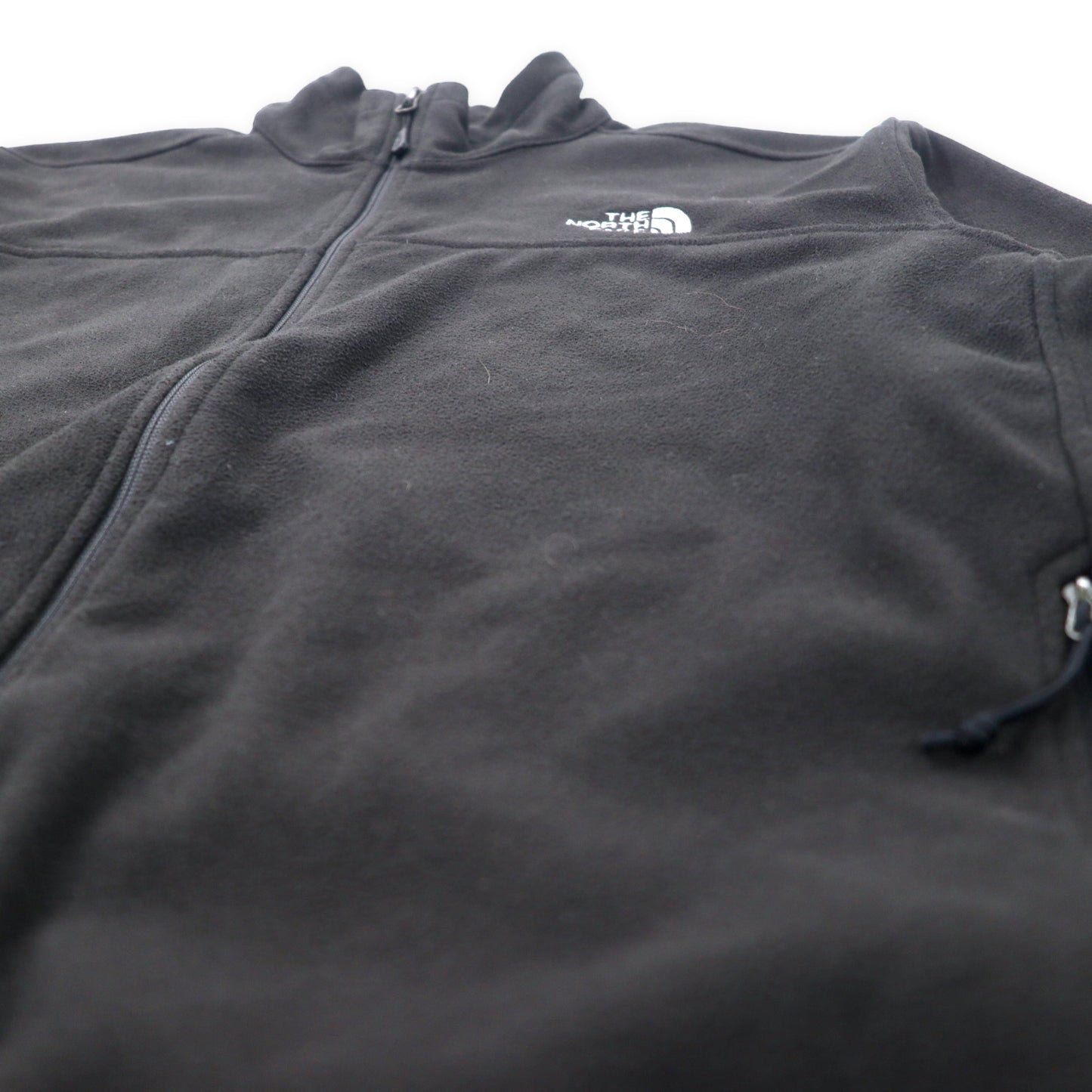 THE NORTH FACE Full Zip Fleece Jacket XL Black Polyester One Point Logo Embroidery