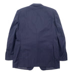 Ermenegildo Zegna Italian made tailored jacket, XL, navy wool, striped
