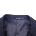 Ermenegildo Zegna Italian made tailored jacket, XL, navy wool, striped