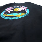JERZEES Made in USA 90s Printed Sweatshirt L Black Cotton Fleece Lining LAZY GIRLS CLUB