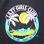 JERZEES Made in USA 90s Printed Sweatshirt L Black Cotton Fleece Lining LAZY GIRLS CLUB