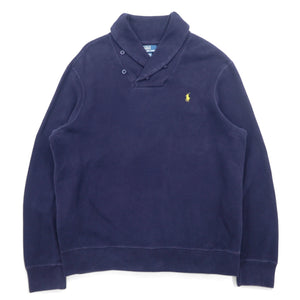 Polo by Ralph Lauren ショールカラー スウェット XL ネイビー コットン スモールポニー刺繍