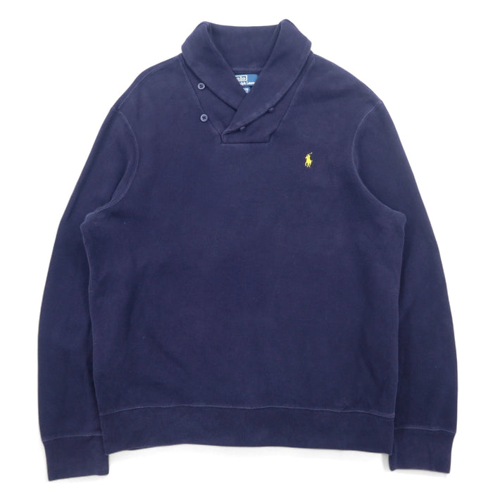 Polo by Ralph Lauren shawl collar sweatshirt, XL, navy, cotton, small pony embroidery