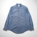 Brooks Brothers REGENT Button-Down Chambray Shirt, Large, Blue Cotton