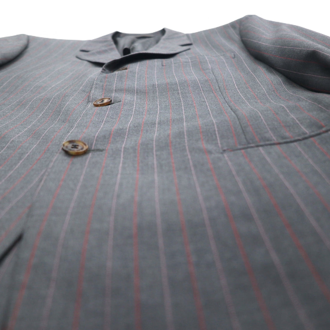 Ermenegildo Zegna Made in Italy 3B Suit Set L Grey Striped Wool