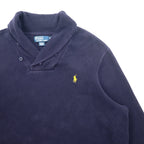 Polo by Ralph Lauren shawl collar sweatshirt, XL, navy, cotton, small pony embroidery