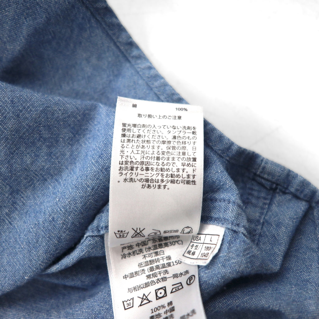 Brooks Brothers REGENT Button-Down Chambray Shirt, Large, Blue Cotton