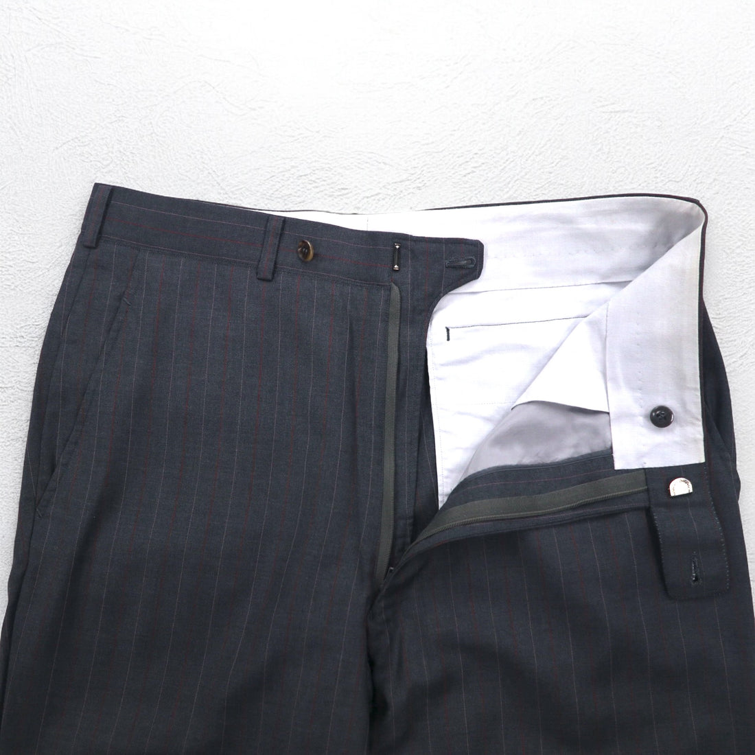Ermenegildo Zegna Made in Italy 3B Suit Set L Grey Striped Wool