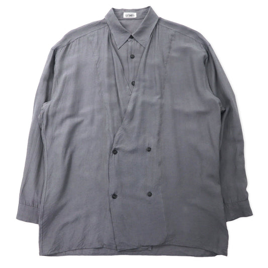CONCEPT UOMO レイヤード ダブルブレスト デザインシャツ 48 グレー レーヨン シルク混