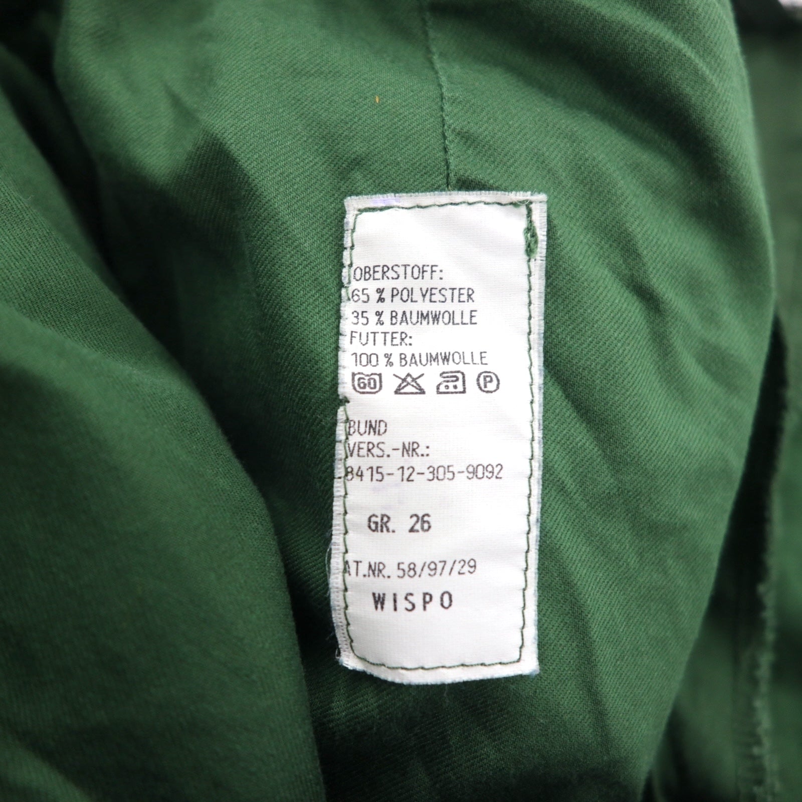 90s Vintage German Army Field Trousers WISPO 90s German Made Military Cargo Pants, Size L, Khaki, 8415-12-305-9092