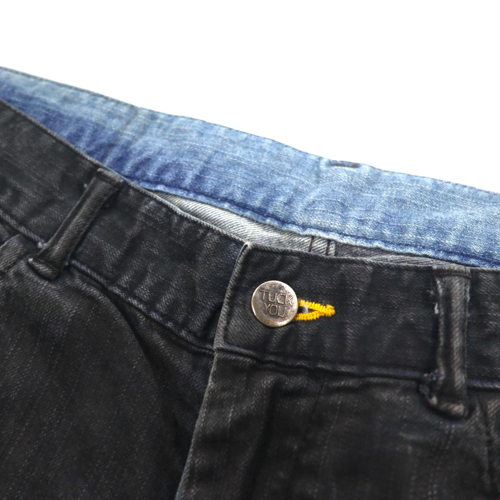 Alexander Lee Chang TUCK YOU 2TONE スキニー デニムパンツ L インディゴ ブルー ブラック AC-041404-1