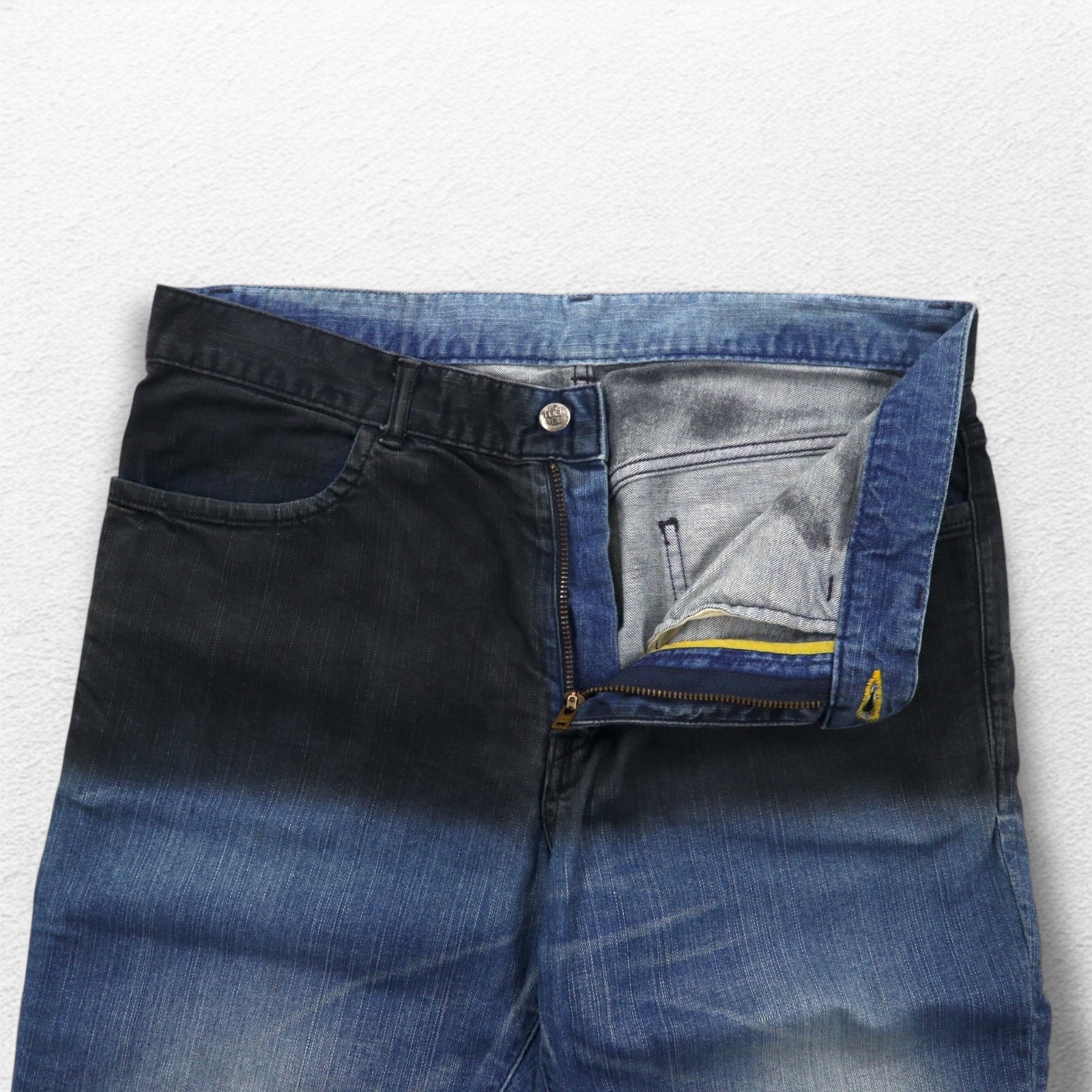 Alexander Lee Chang TUCK YOU 2TONE スキニー デニムパンツ L インディゴ ブルー ブラック AC-041404-1