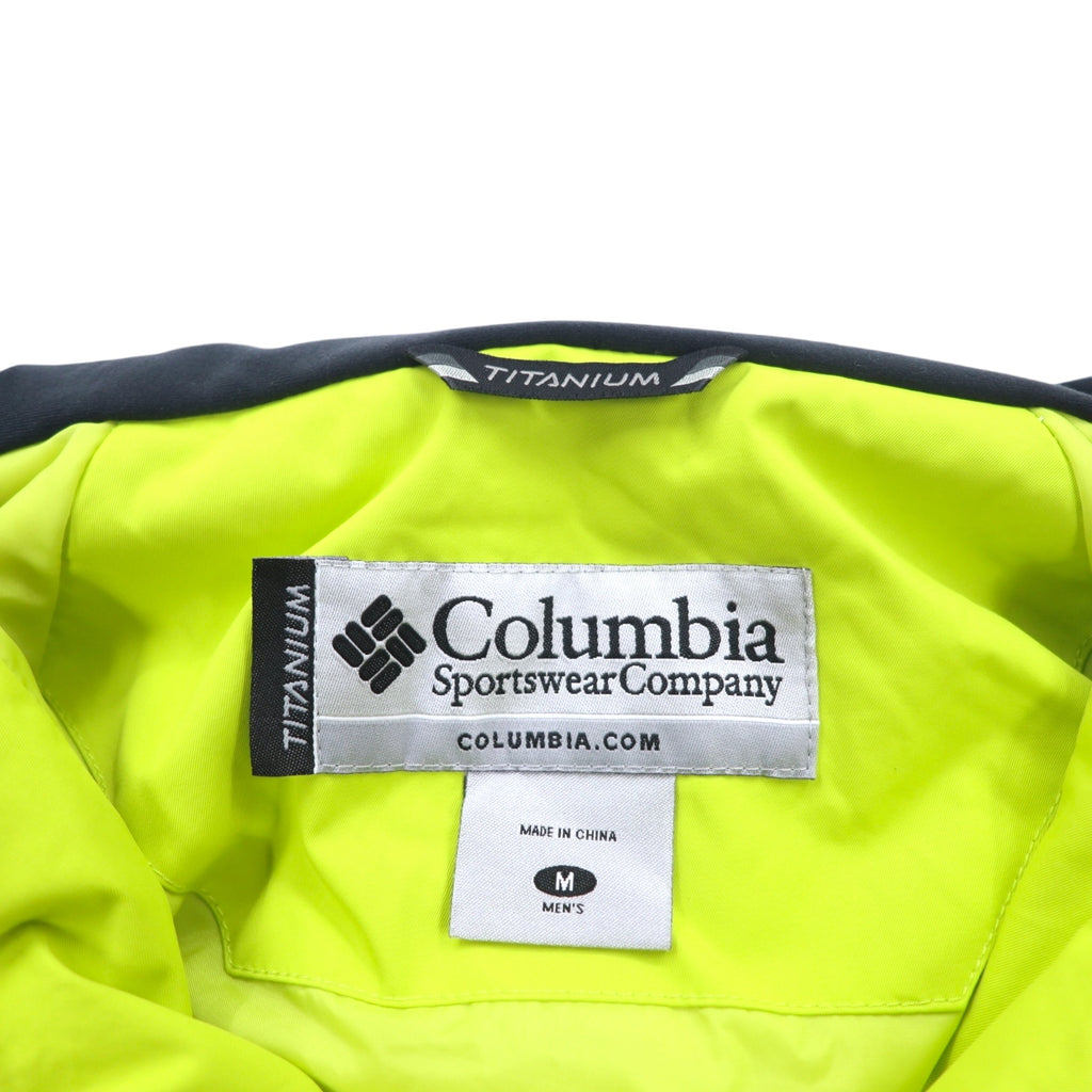 Columbia Omni-Tech Mountain Parka, Medium, Black, Nylon, Waterproof, Windproof, TITANIUM, Drawcord, Retractable Hood, EM4504